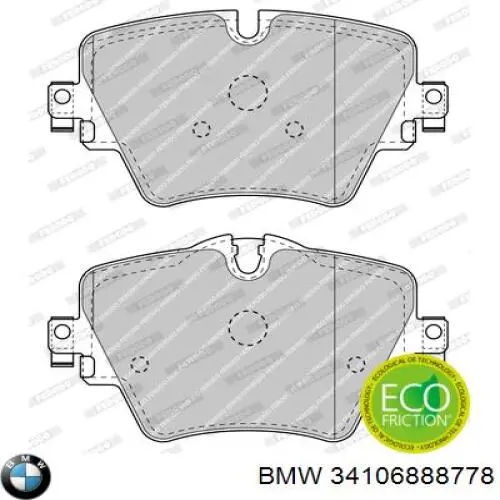 Гальмівні колодки BMW 34106888778 ціна, від 57.08 USD