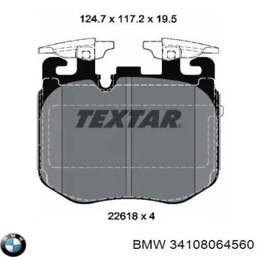 Колодки гальмівні передні, дискові 34108064560 BMW