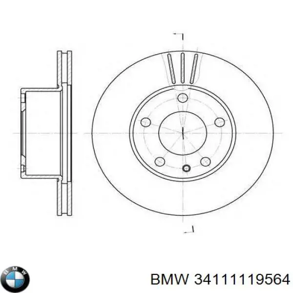 34111119564 BMW диск гальмівний передній