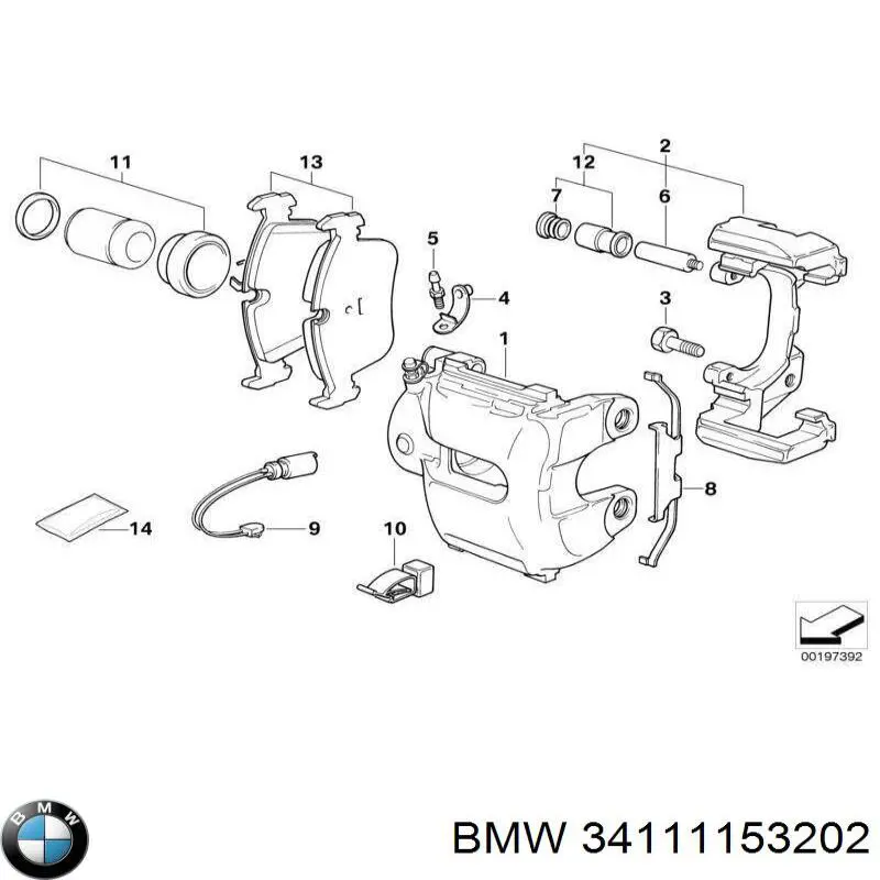 34111153202 BMW Ремкомплект гальмівної системи
