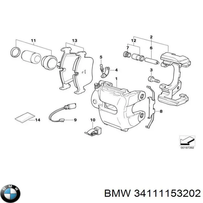Ремкомплект супорту гальмівного переднього BMW 34111153202 ціна, від 7.29 USD