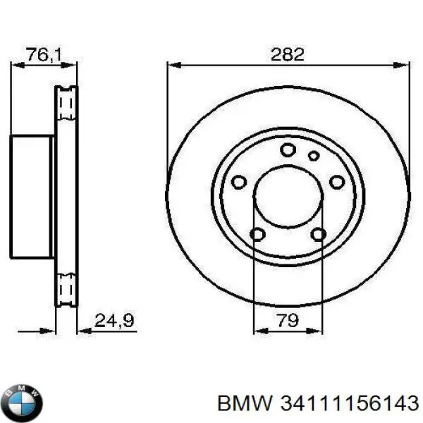 Диск гальмівний передній 34111156143 BMW