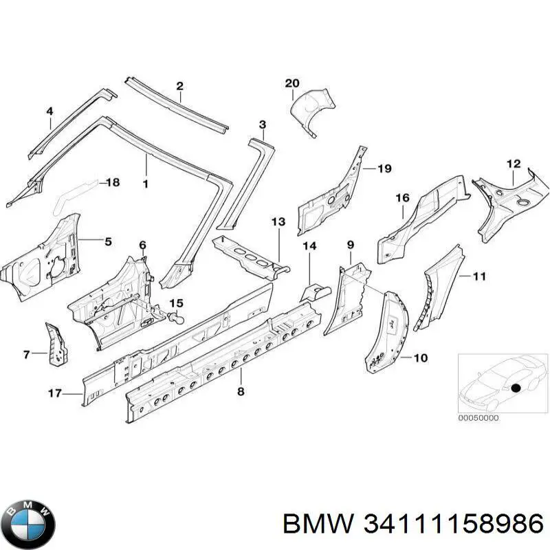 Купити 34111158986 BMW Захист гальмівного диска, переднього, правого