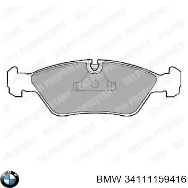 Колодки гальмівні передні, дискові 34111159416 BMW