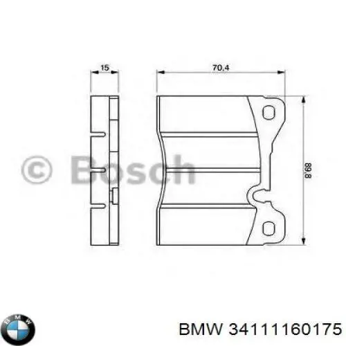 34111160175 BMW колодки гальмівні передні, дискові