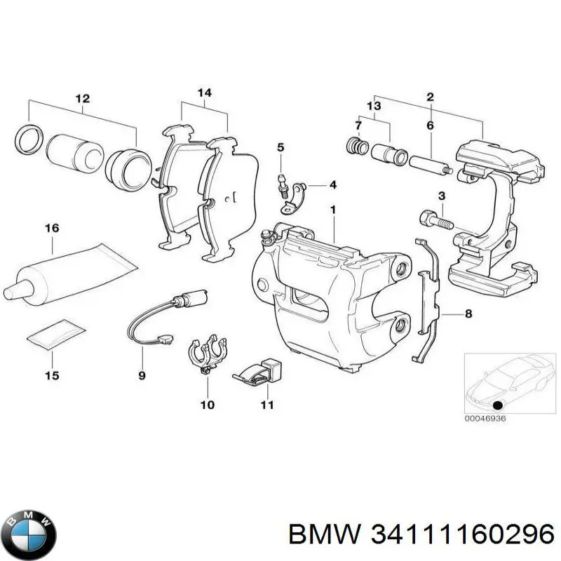 34111160296 BMW Передні гальмівні колодки