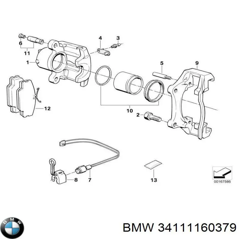 Супорт гальмівний передній лівий BMW 34111160379 ціна, від 100.49 USD
