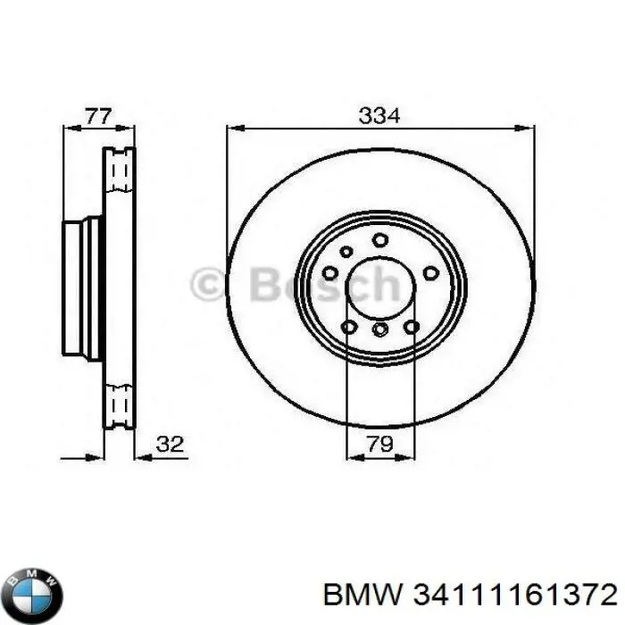Диск переднього гальма BMW 34111161372 ціна, від 99.58 USD