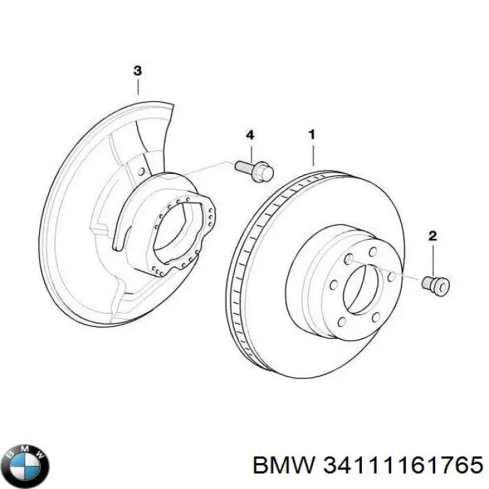 Захист гальмівного диска, переднього, лівого 34111161765 BMW