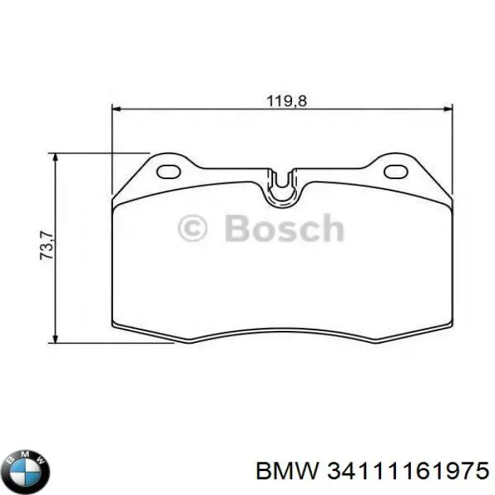 Колодки гальмівні передні, дискові 34111161975 BMW