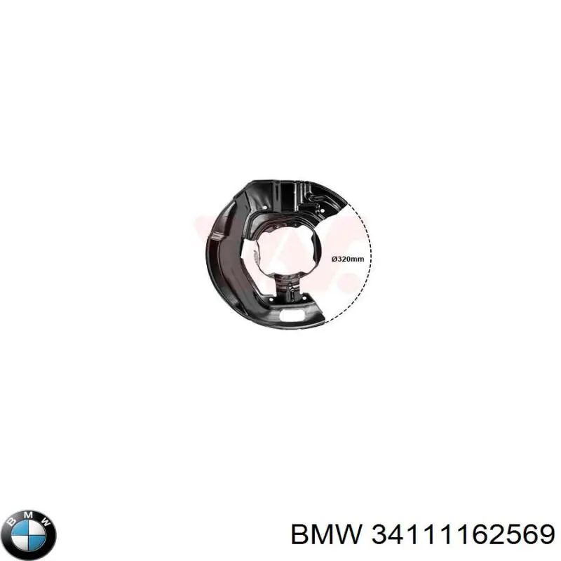 Захист гальмівного диска, переднього, лівого BMW 34111162569 ціна, від 30.39 USD