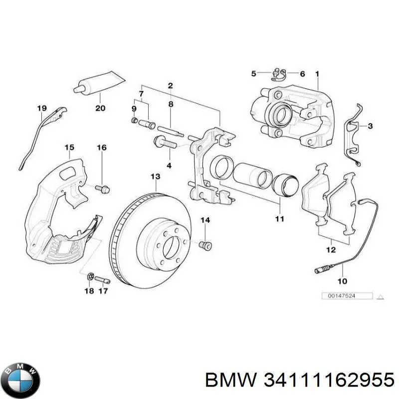 Купити 34111162955 BMW Захист гальмівного диска, переднього, лівого