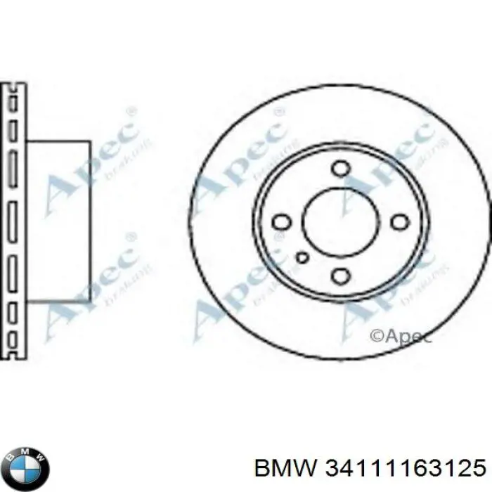 Диск гальмівний передній 34111163125 BMW