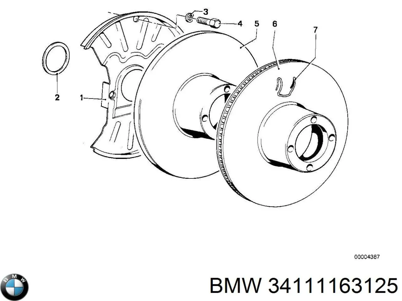 Диск переднього гальма BMW 34111163125 ціна, від 57.25 USD