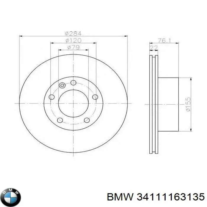 Гальмівні диски передні 34111163135 BMW