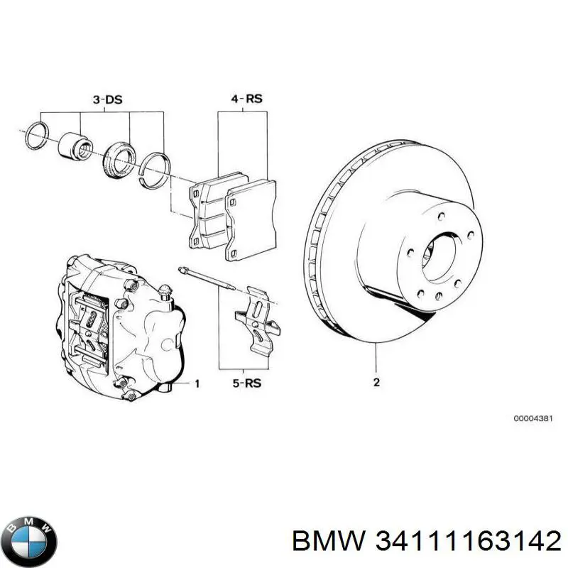 34111163142 BMW Гальмо дискове переднє