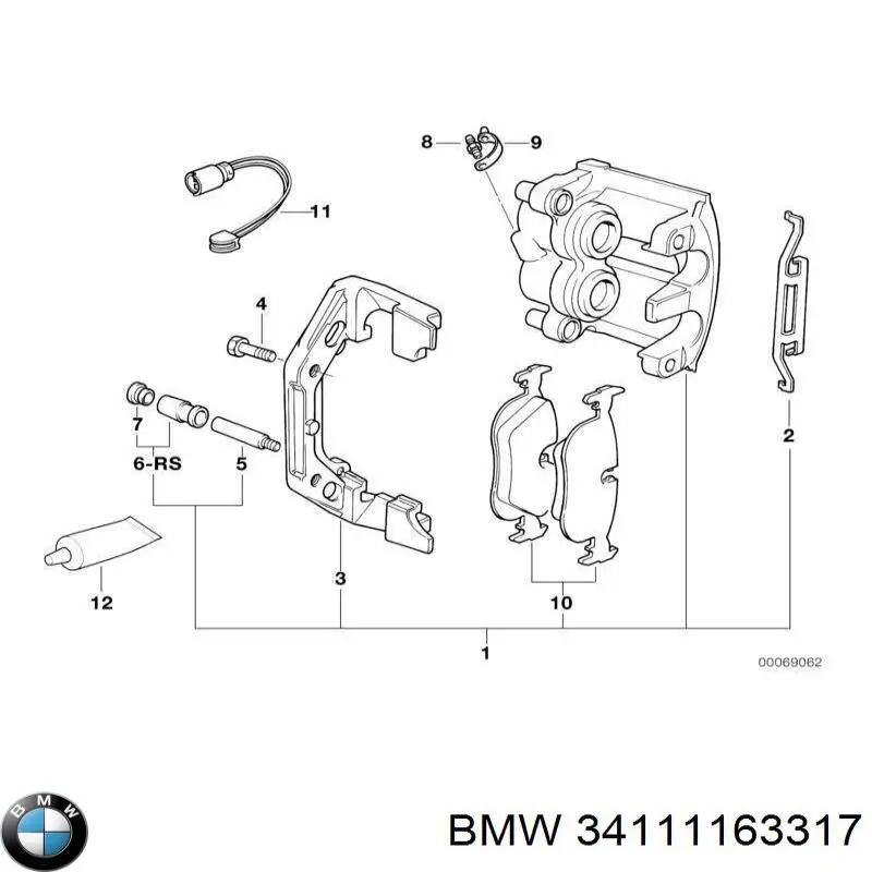 Купити 34111163317 BMW Супорт гальмівний передній лівий