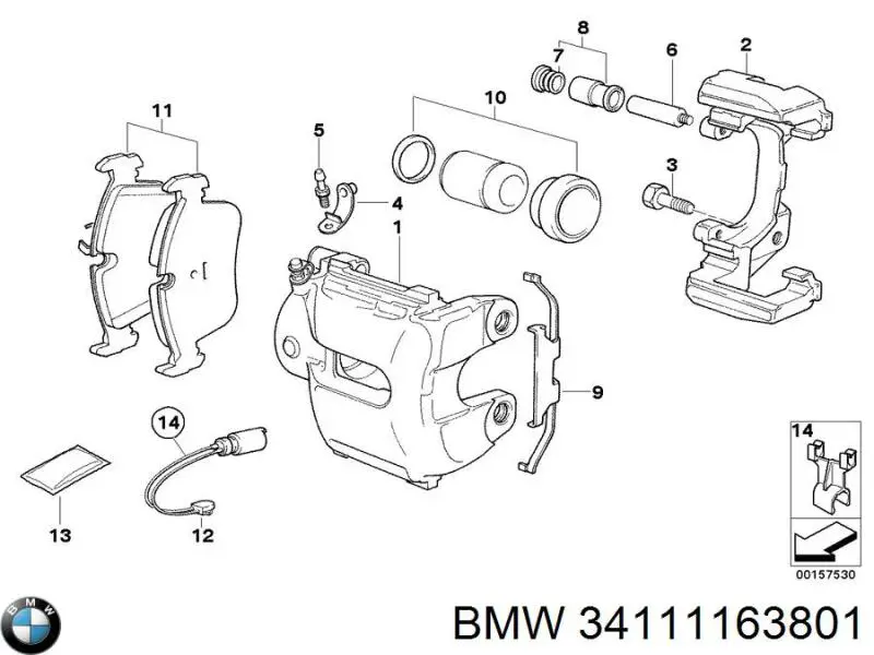 Ремкомплект супорту гальмівного переднього BMW 34111163801