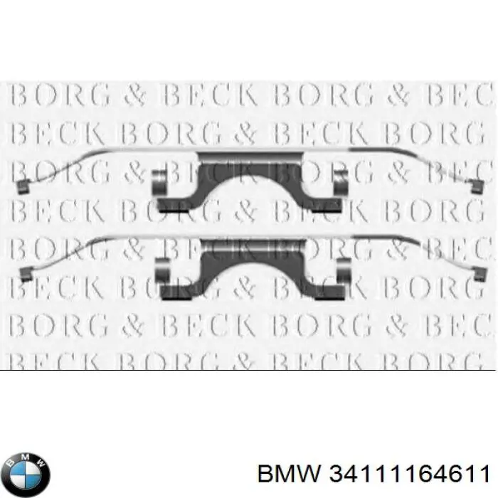 34111164611 BMW Комплект пружинок кріплення дискових колодок, передніх