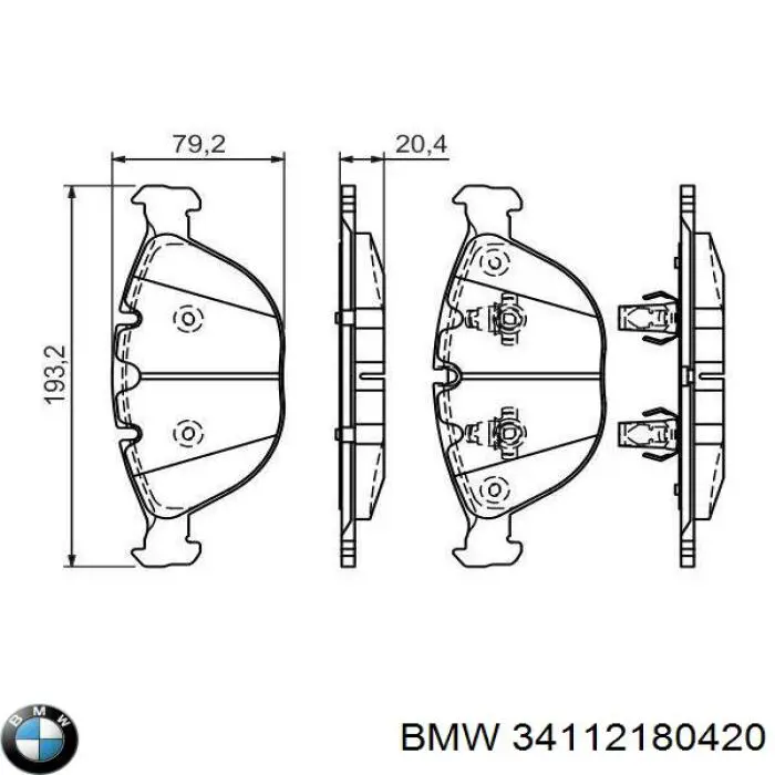 34112180420 BMW колодки гальмівні передні, дискові