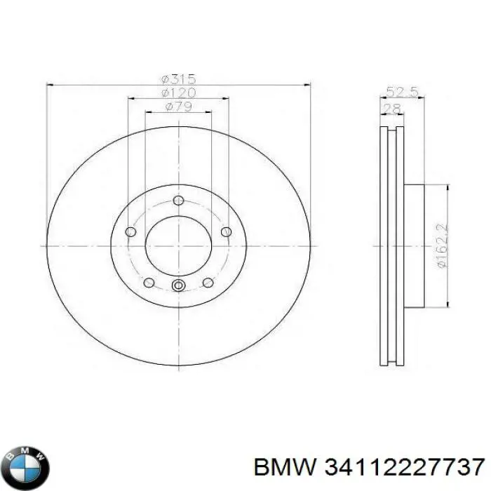 Купити 34112227737 BMW Ротор гальмівний