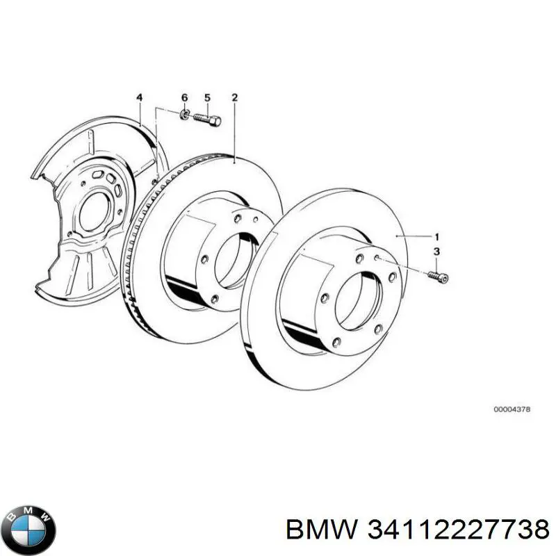 Диск переднього гальма BMW 34112227738 ціна, від 81.82 USD