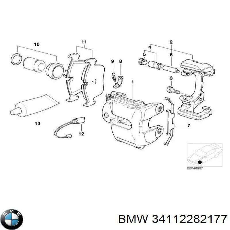 34112282177 BMW Скоба гальмівного супорта переднього