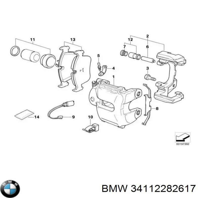 Купити 34112282617 BMW Супорт гальмівний передній лівий