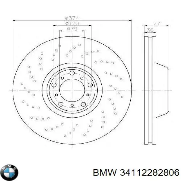 Гальмівні диски передні 34112282806 BMW