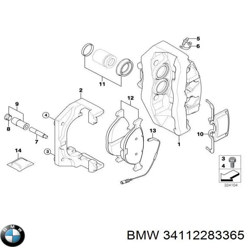 Купити 34112283365 BMW Колодки гальмівні передні, дискові