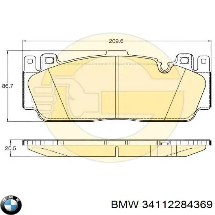 Купити 34112284369 BMW Колодки гальмівні передні, дискові