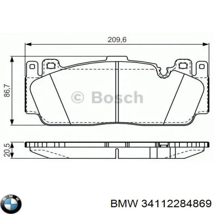 Тормозні колодки BMW 34112284869
