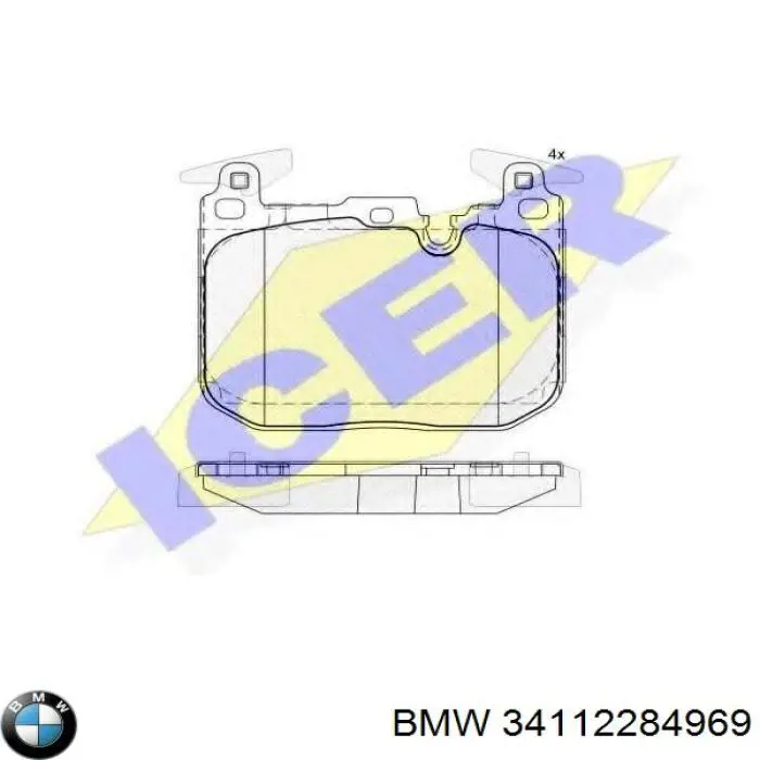 Передні тормозні колодки 34112284969 BMW