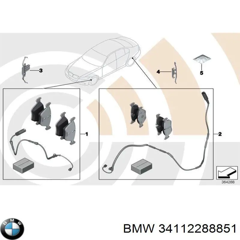 Купити 34112288851 BMW Колодки гальмівні передні, дискові