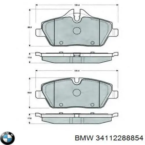 Передні тормозні колодки 34112288854 BMW