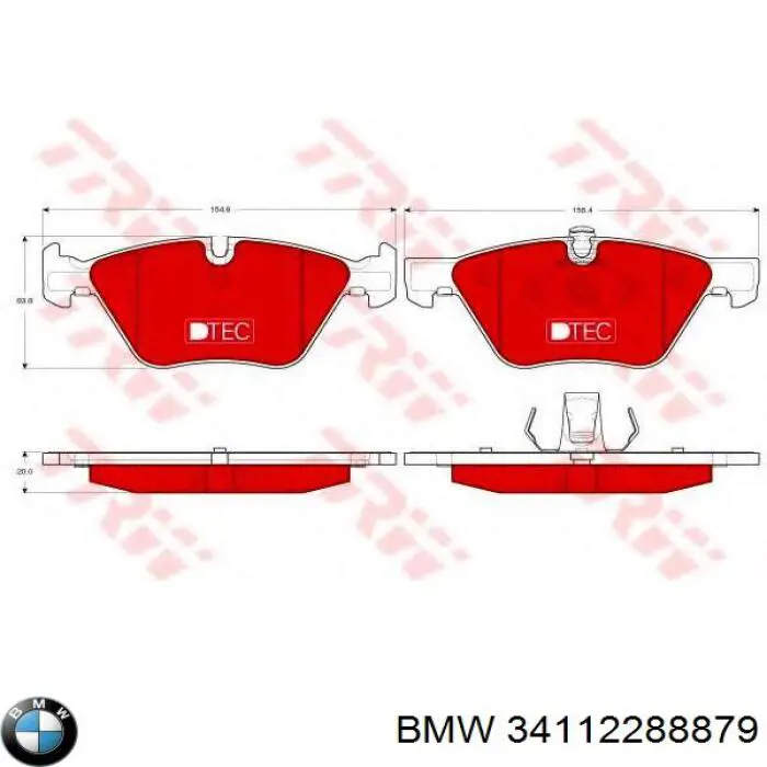 34112288879 BMW Передні гальмівні колодки