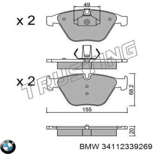 Купити 34112339269 BMW Колодки гальмівні передні, дискові