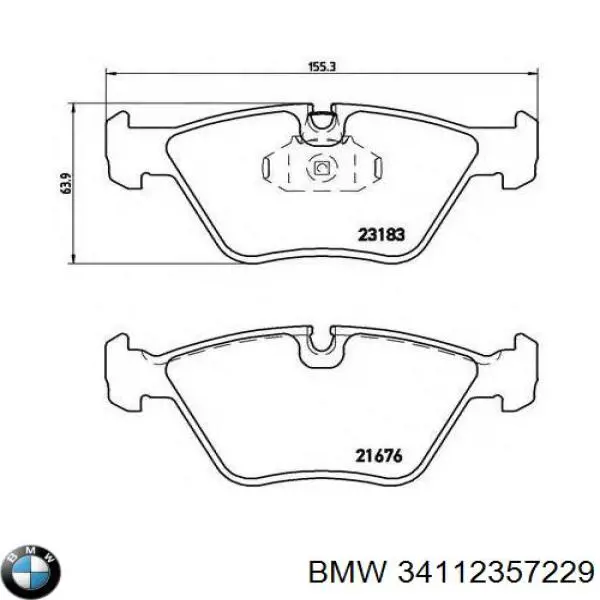 Гальмівні колодки BMW 34112357229 ціна, від 30.07 USD