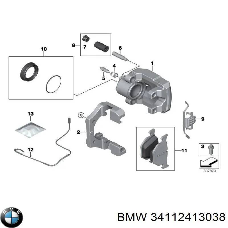 Купити 34112413038 BMW Колодки гальмівні передні, дискові