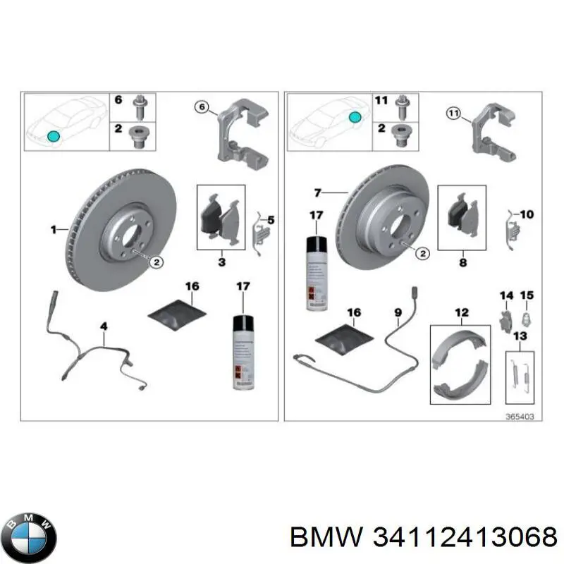 34112413068 BMW колодки гальмівні передні, дискові