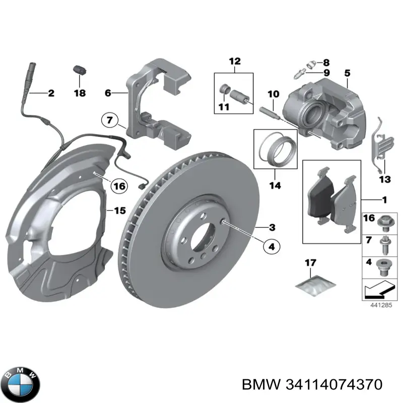 Тормозні колодки BMW 34114074370