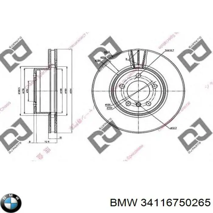 Купити 34116750265 BMW Ротор гальмівний