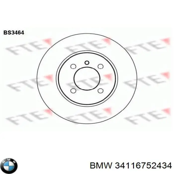 Диск гальмівний передній BMW 34116752434
