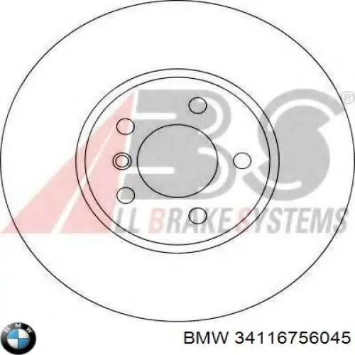 Диск гальмівний передній 34116756045 BMW