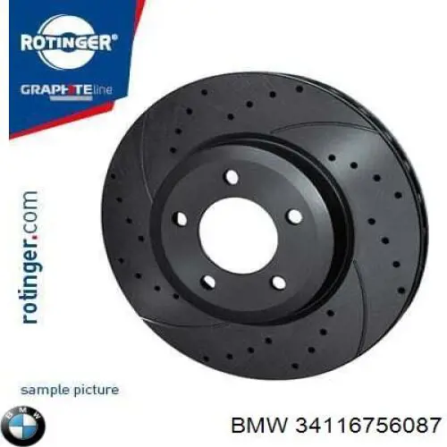 Диск переднього гальма BMW 34116756087 ціна, від 73.20 USD
