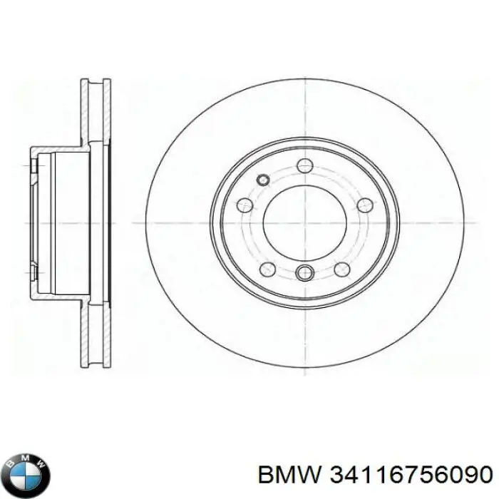 Диск гальмівний передній BMW 34116756090