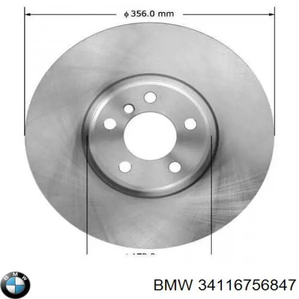 Диск гальмівний передній BMW 34116756847