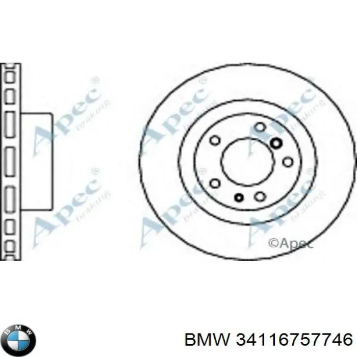 34116757746 BMW Гальмо дискове переднє