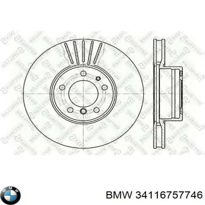 Диск переднього гальма BMW 34116757746 ціна, від 60.34 USD