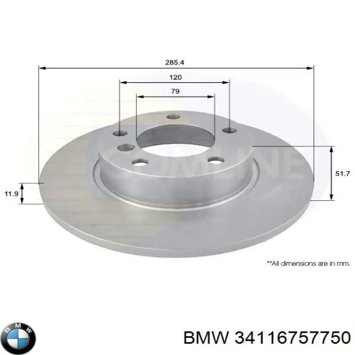 Купити 34116757750 BMW Ротор гальмівний